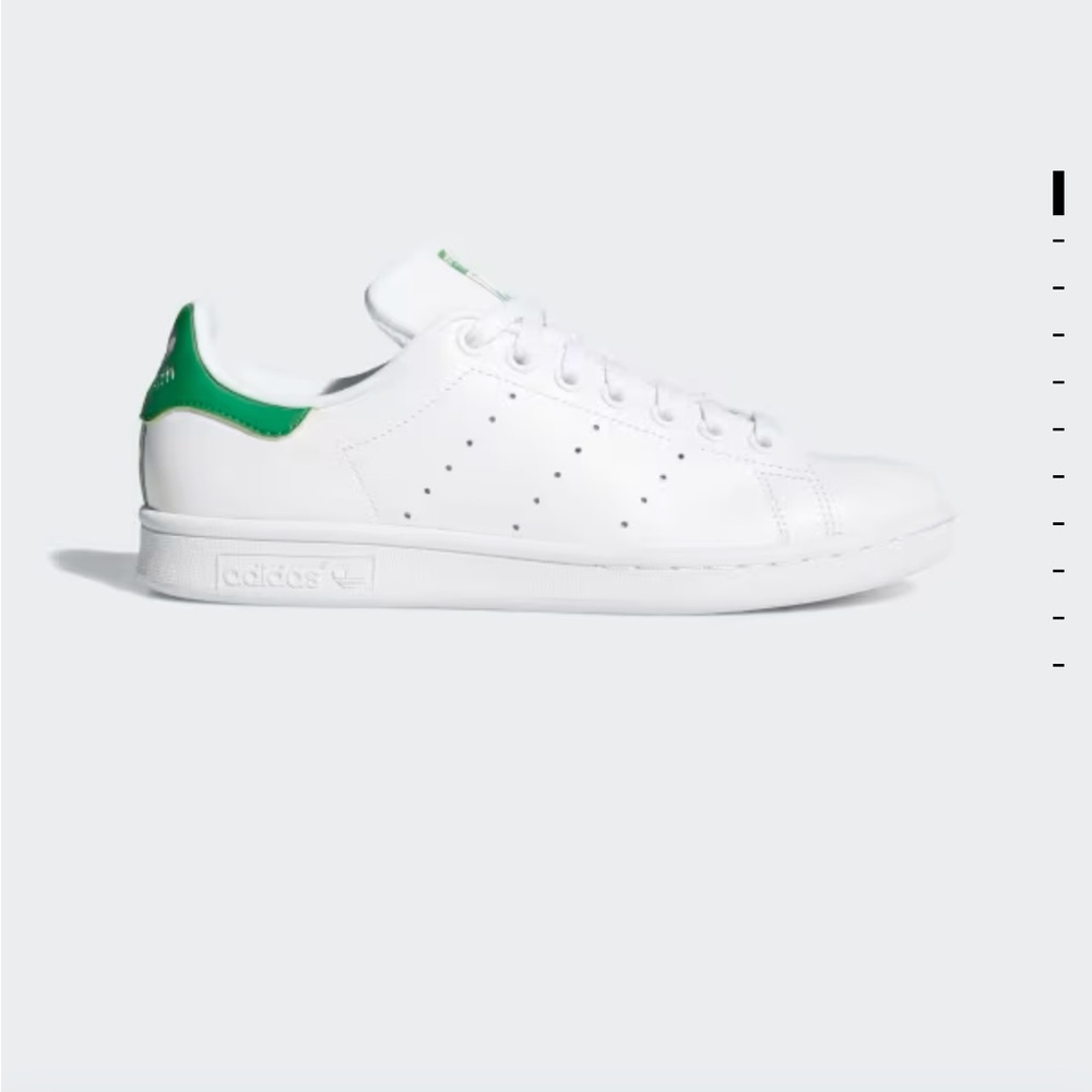 NWT Adidas Stan Smith White with Green Highlights Size 4.5